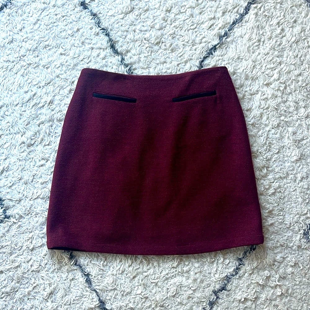 Lavand oxblood mini skirt